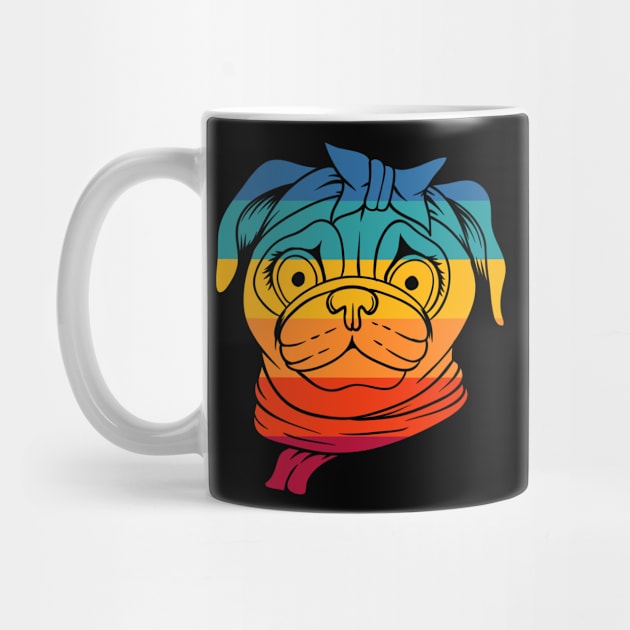 Dog Retro Pug Cute by Dojaja